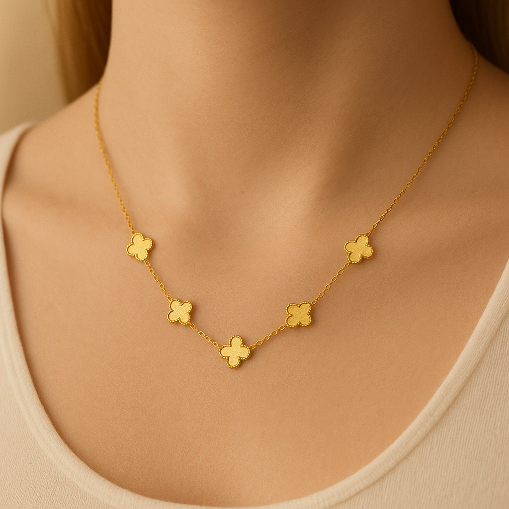 Collier Alhambra – 5 Petits Trèfles Dorés