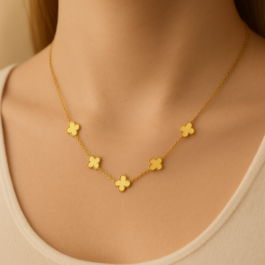 Collier Alhambra – 5 Petits Trèfles Dorés
